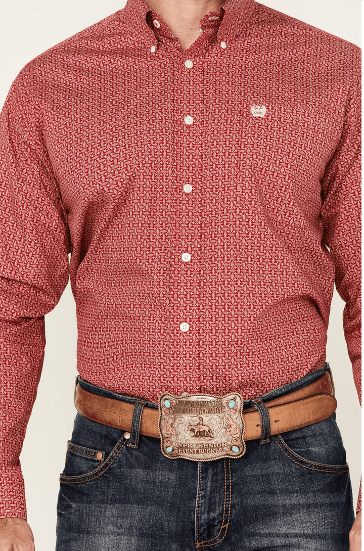 Men's Geo Print Button Down Shirt-Men's Shirts-Cinch-Whiskey Ray's Boutique, Women's Western Wear Boutique in Waxahachie, TX