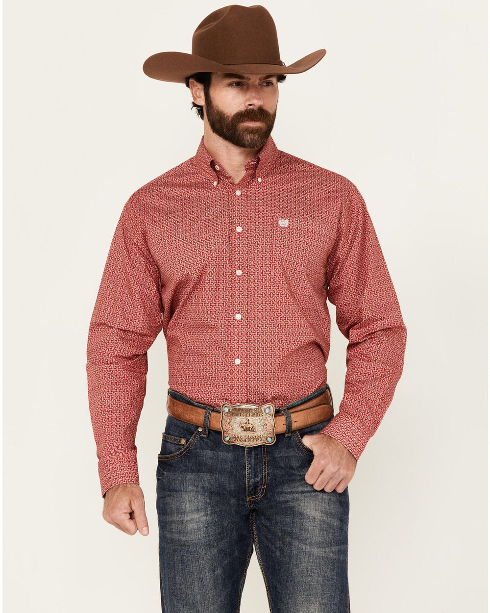 Men's Geo Print Button Down Shirt-Men's Shirts-Cinch-Whiskey Ray's Boutique, Women's Western Wear Boutique in Waxahachie, TX