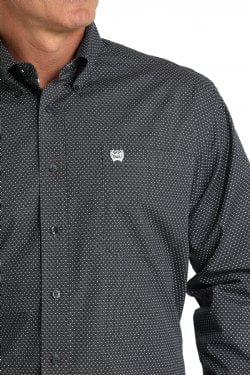 Men's Geometric Button-Down Western Shirt - Blue-Men's Shirts-Cinch-Whiskey Ray's Boutique, Women's Western Wear Boutique in Waxahachie, TX
