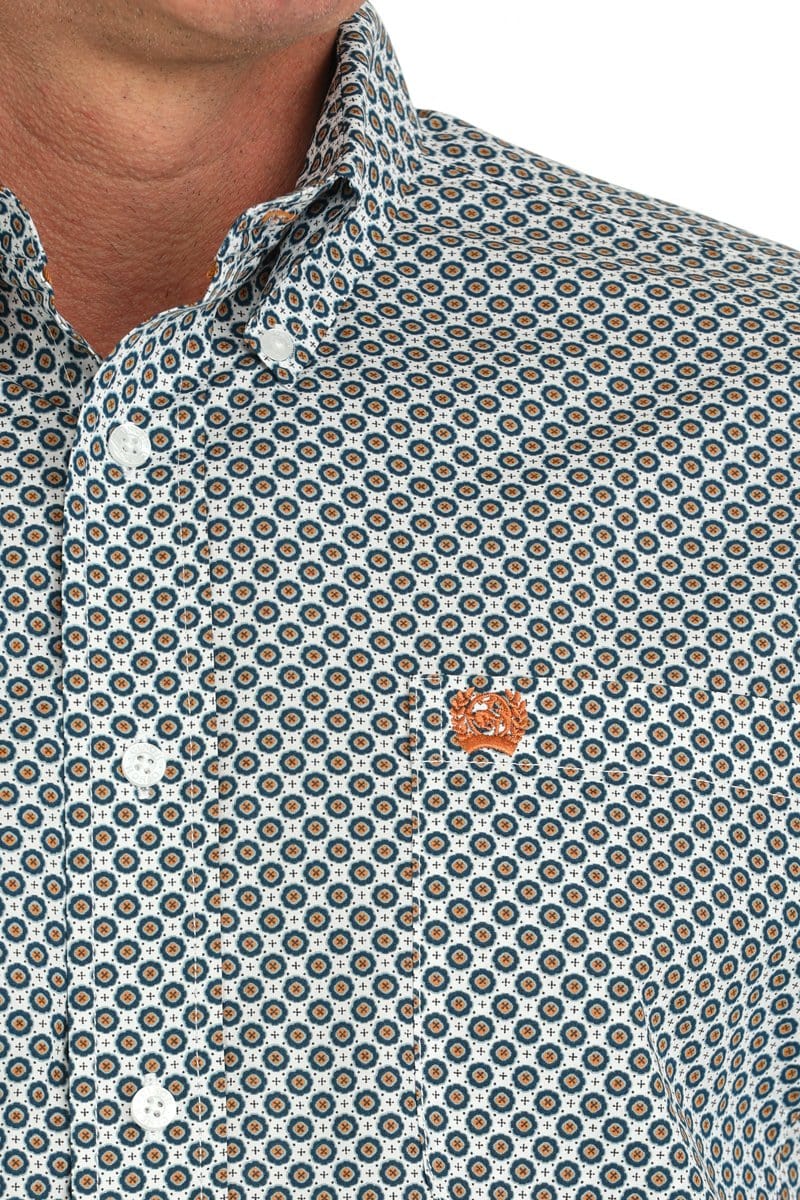 Men's Geometric Print Button Down Shirt-Men's Shirts-Cinch-Whiskey Ray's Boutique, Women's Western Wear Boutique in Waxahachie, TX