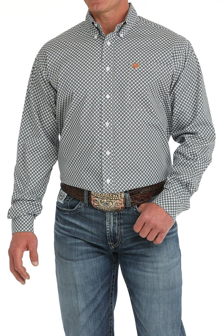 Men's Geometric Print Button Down Shirt-Men's Shirts-Cinch-Whiskey Ray's Boutique, Women's Western Wear Boutique in Waxahachie, TX