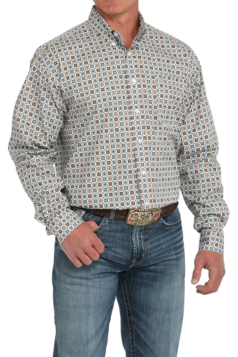 Men's Medallion Print Button Down Shirt-Men's Shirts-Cinch-Whiskey Ray's Boutique, Women's Western Wear Boutique in Waxahachie, TX