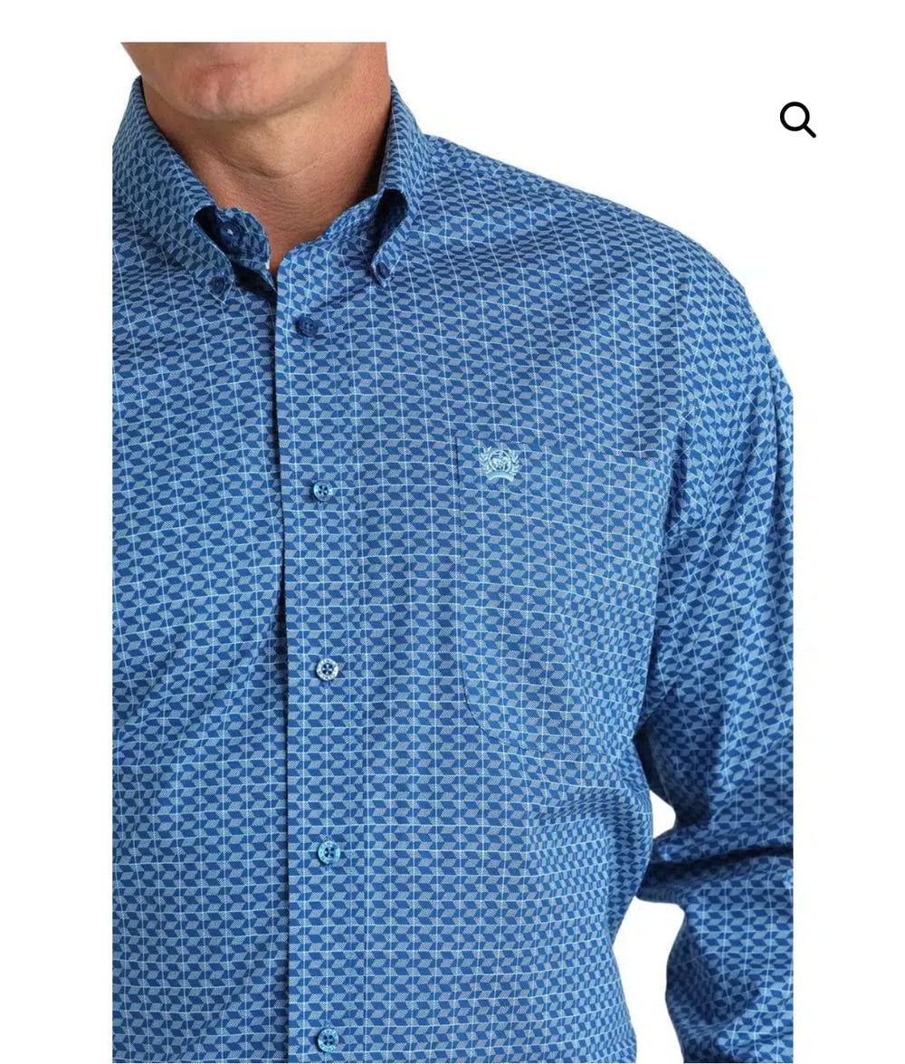 Men's Stretch Geometric Print Button-Down Western Shirt-Men's Shirts-Cinch-Whiskey Ray's Boutique, Women's Western Wear Boutique in Waxahachie, TX