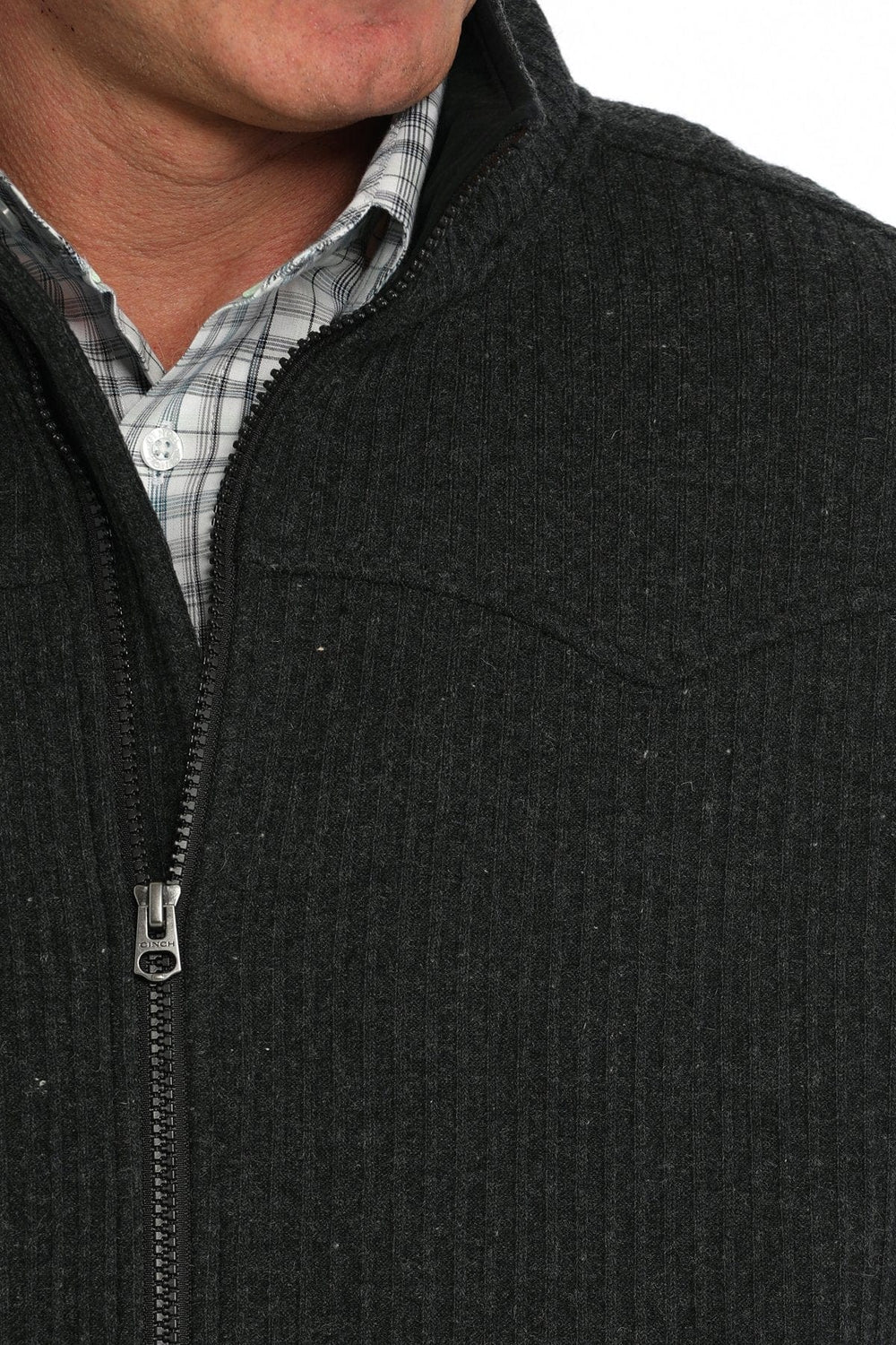 Men's Wool Bonded Vest - Black-Men's Shirts-Cinch-Whiskey Ray's Boutique, Women's Western Wear Boutique in Waxahachie, TX