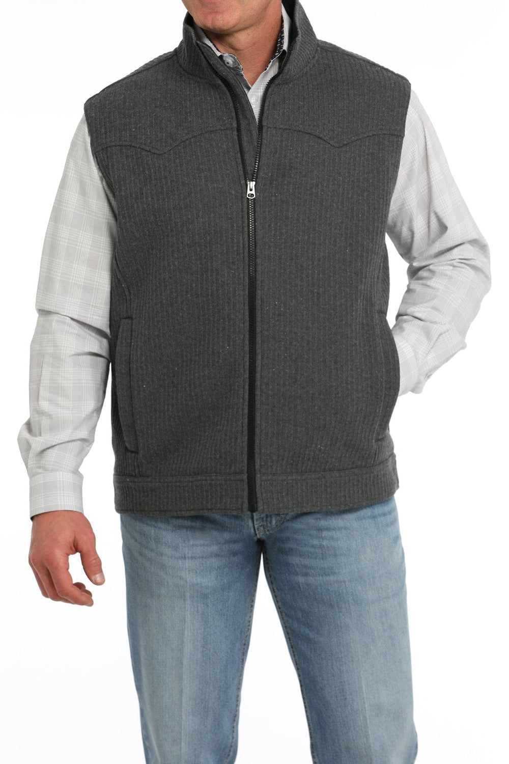 Men's Wool Bonded Vest - Charcoal-Men's Shirts-Cinch-Whiskey Ray's Boutique, Women's Western Wear Boutique in Waxahachie, TX