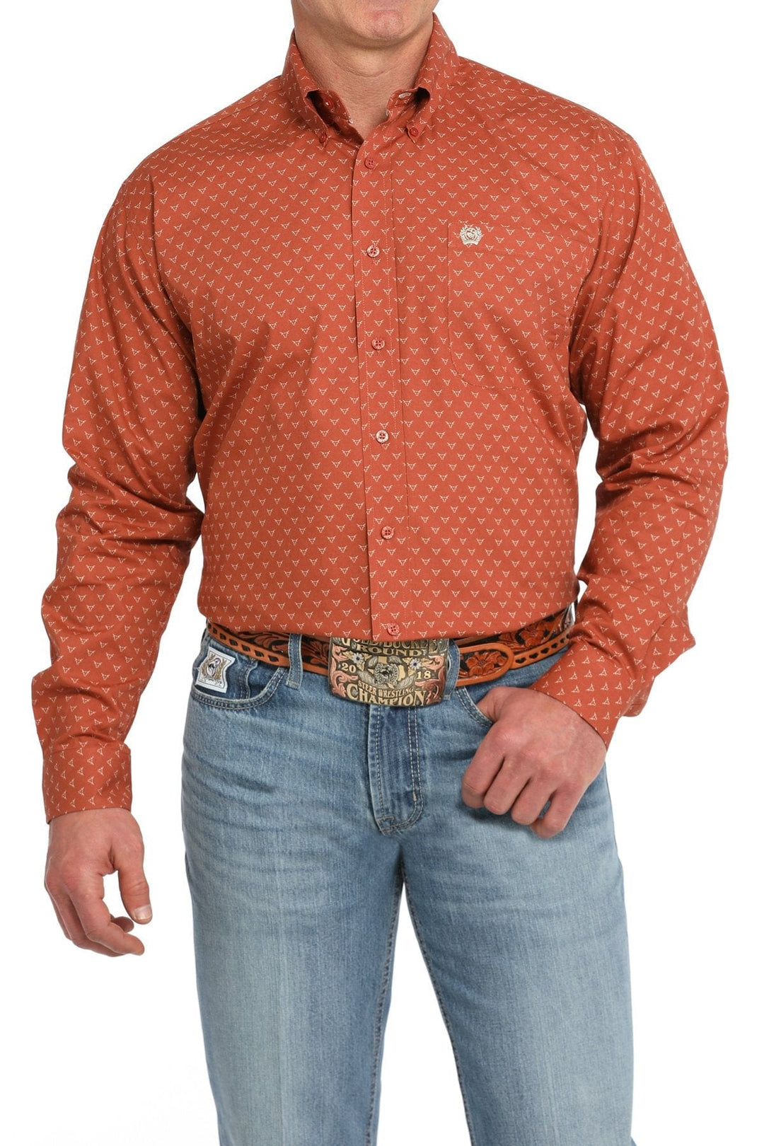 Steer button down long sleeve Shirt-Men's Shirts-Cinch-Whiskey Ray's Boutique, Women's Western Wear Boutique in Waxahachie, TX