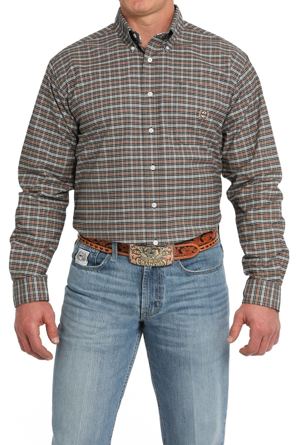 Vintage plaid button down shirt-Men's Shirts-Cinch-Whiskey Ray's Boutique, Women's Western Wear Boutique in Waxahachie, TX