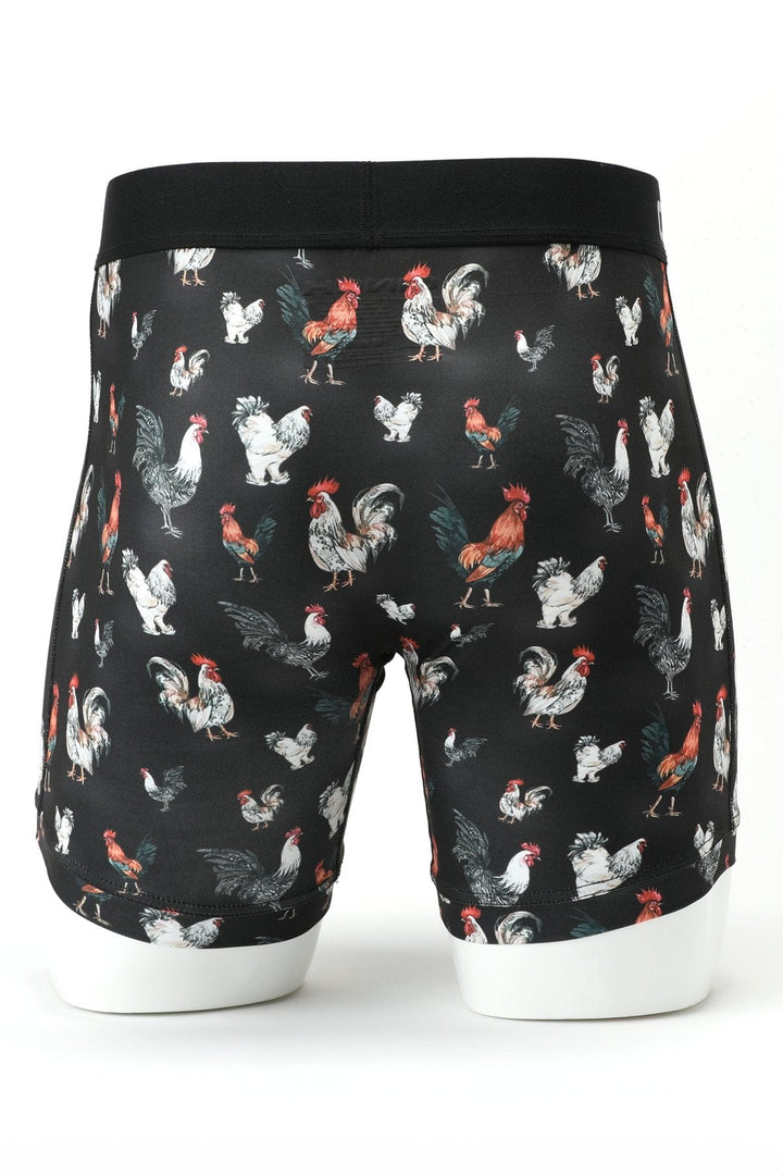 Men's 6" Rooster Boxer Brief - Black-Men's Underwear-Cinch-Whiskey Ray's Boutique, Women's Western Wear Boutique in Waxahachie, TX