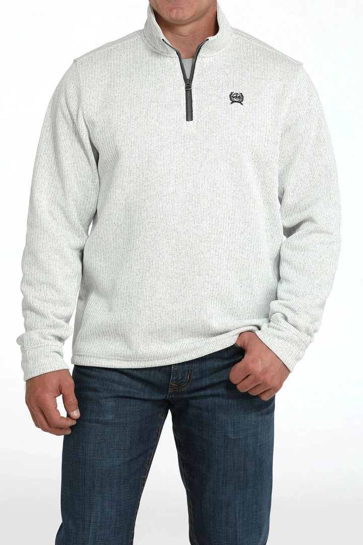 Cinch Men's Light Grey 1/4 Zip Sweater Knit Pullover-Sweaters-Cinch-Whiskey Ray's Boutique, Women's Western Wear Boutique in Waxahachie, TX
