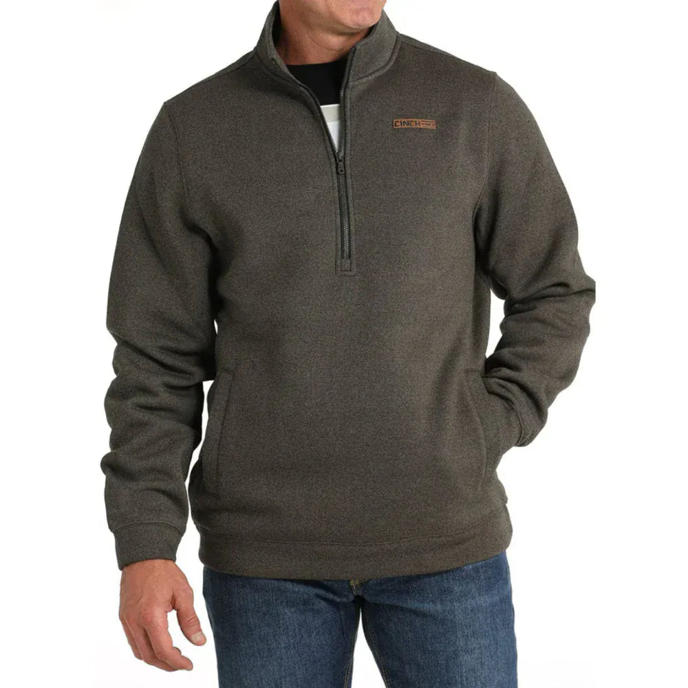Cinch Men's Olive 1/2 Zip Fleece-Sweaters-Cinch-Whiskey Ray's Boutique, Women's Western Wear Boutique in Waxahachie, TX