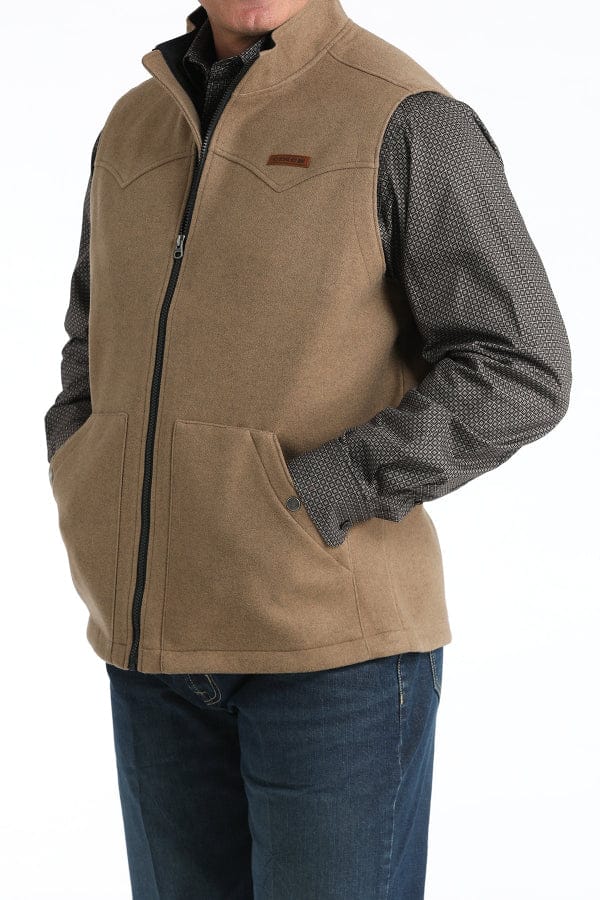 Cinch Men's Khaki Brushed Knit Vest-Vests-Cinch-Whiskey Ray's Boutique, Women's Western Wear Boutique in Waxahachie, TX