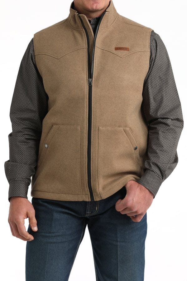 Cinch Men's Khaki Brushed Knit Vest-Vests-Cinch-Whiskey Ray's Boutique, Women's Western Wear Boutique in Waxahachie, TX