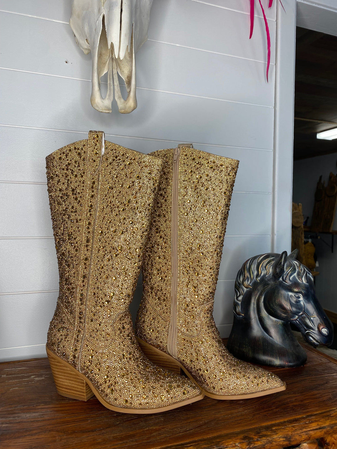 Glitzy Wide Calf Rhinestone Boot-Boots-Corky's-Whiskey Ray's Boutique, Women's Western Wear Boutique in Waxahachie, TX