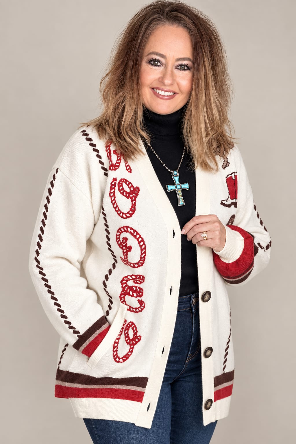 Rodeo Queen Knit Cardigan-Cardigans-Cruel-Whiskey Ray's Boutique, Women's Western Wear Boutique in Waxahachie, TX