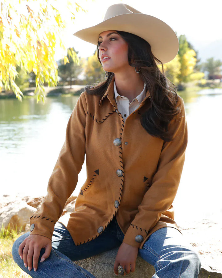 Frontier Charm Suede Jacket-Coats & Jackets-Cruel-Whiskey Ray's Boutique, Women's Western Wear Boutique in Waxahachie, TX