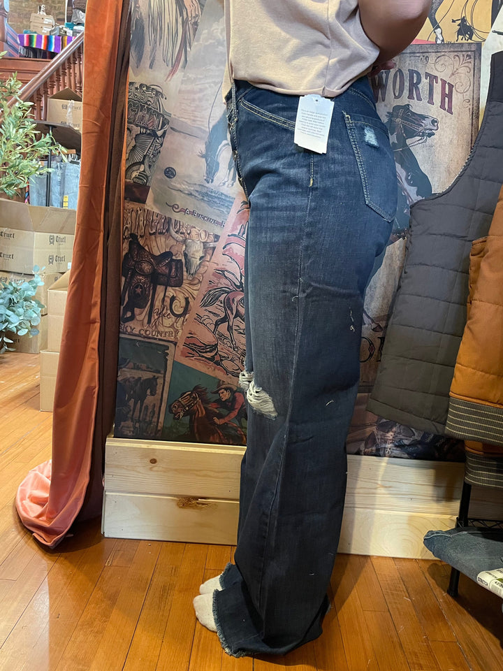 Woman’s Skylar Wide leg-Dark Stone-Jeans-Cruel-Whiskey Ray's Boutique, Women's Western Wear Boutique in Waxahachie, TX