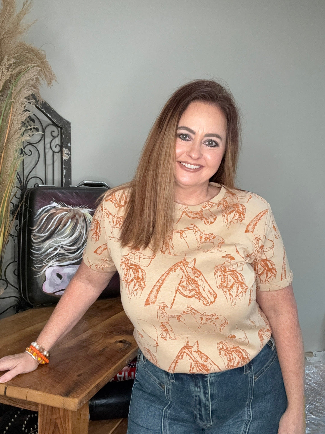 Ranch Sketch Western Tee-Women's top-Cruel-Whiskey Ray's Boutique, Women's Western Wear Boutique in Waxahachie, TX