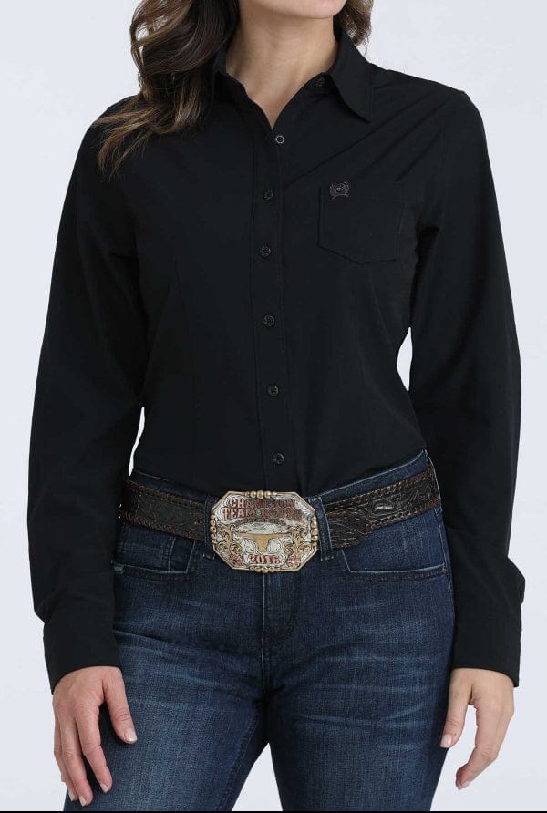 Women's Arenaflex Long Sleeve Shirt-Black-Women's top-Cruel-Whiskey Ray's Boutique, Women's Western Wear Boutique in Waxahachie, TX