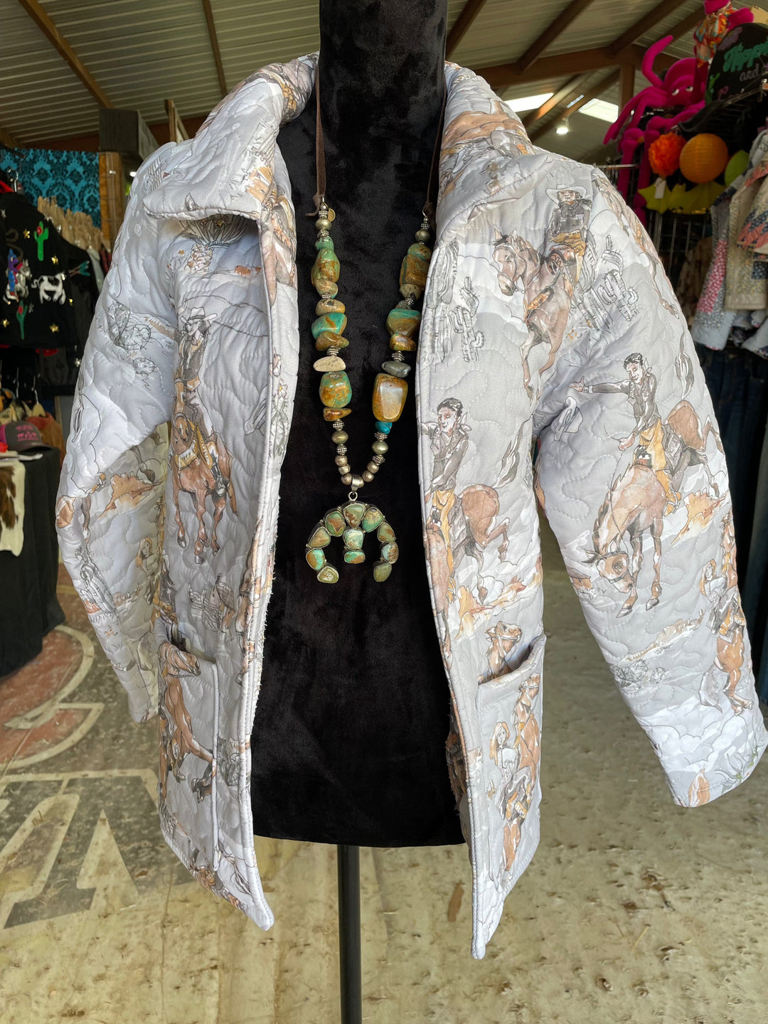 Birdie Cowgirl Grey Quilted Jacket-Coats & Jackets-Ida Mae Home-Whiskey Ray's Boutique, Women's Western Wear Boutique in Waxahachie, TX