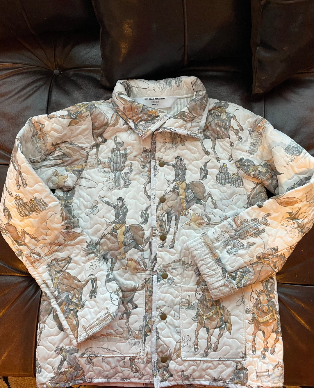 Birdie Neutral Quilted Snap Jacket-Coats & Jackets-Ida Mae Home-Whiskey Ray's Boutique, Women's Western Wear Boutique in Waxahachie, TX