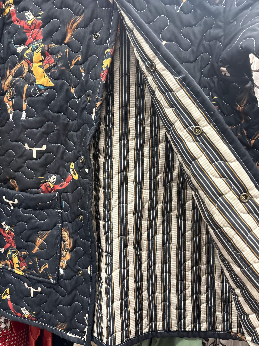 Ida Mae Home Coats & Jackets Lazy J Black Quilted Snap Jacket