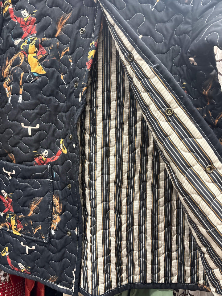 Ida Mae Home Coats & Jackets Lazy J Black Quilted Snap Jacket