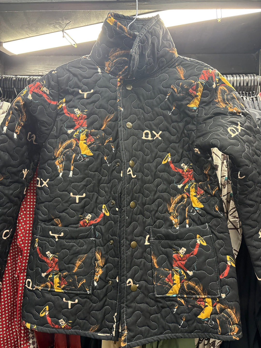 Ida Mae Home Coats & Jackets Lazy J Black Quilted Snap Jacket