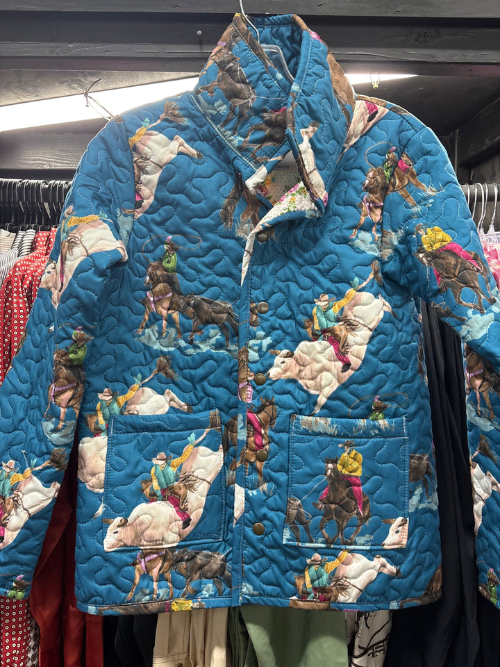 Ida Mae Home Coats & Jackets Roselynn Peacock Quilted Snap Jacket