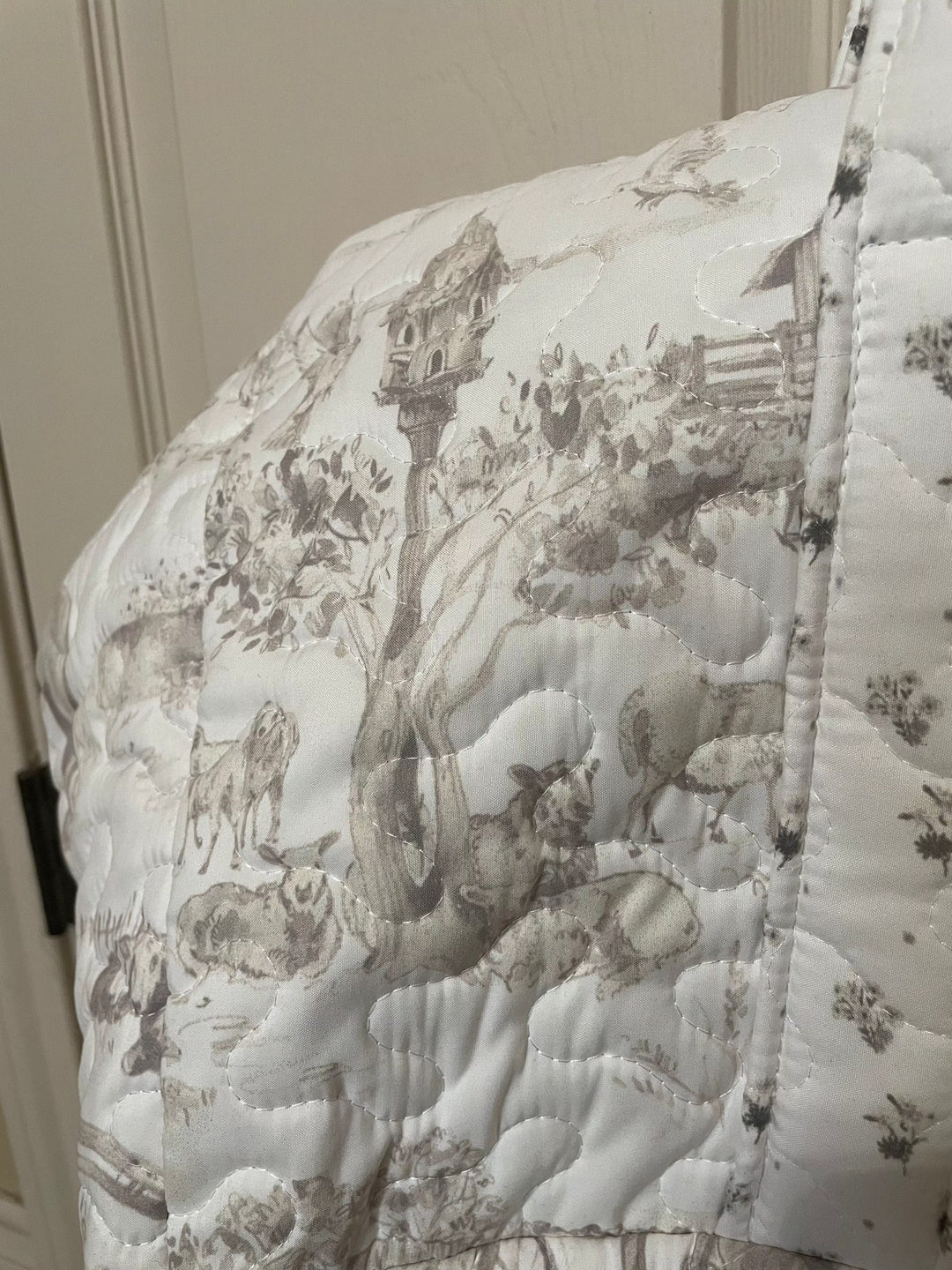 Aledo Toile Linen Quilted Duffle Bag-Duffel Bags-Ida Mae Home-Whiskey Ray's Boutique, Women's Western Wear Boutique in Waxahachie, TX