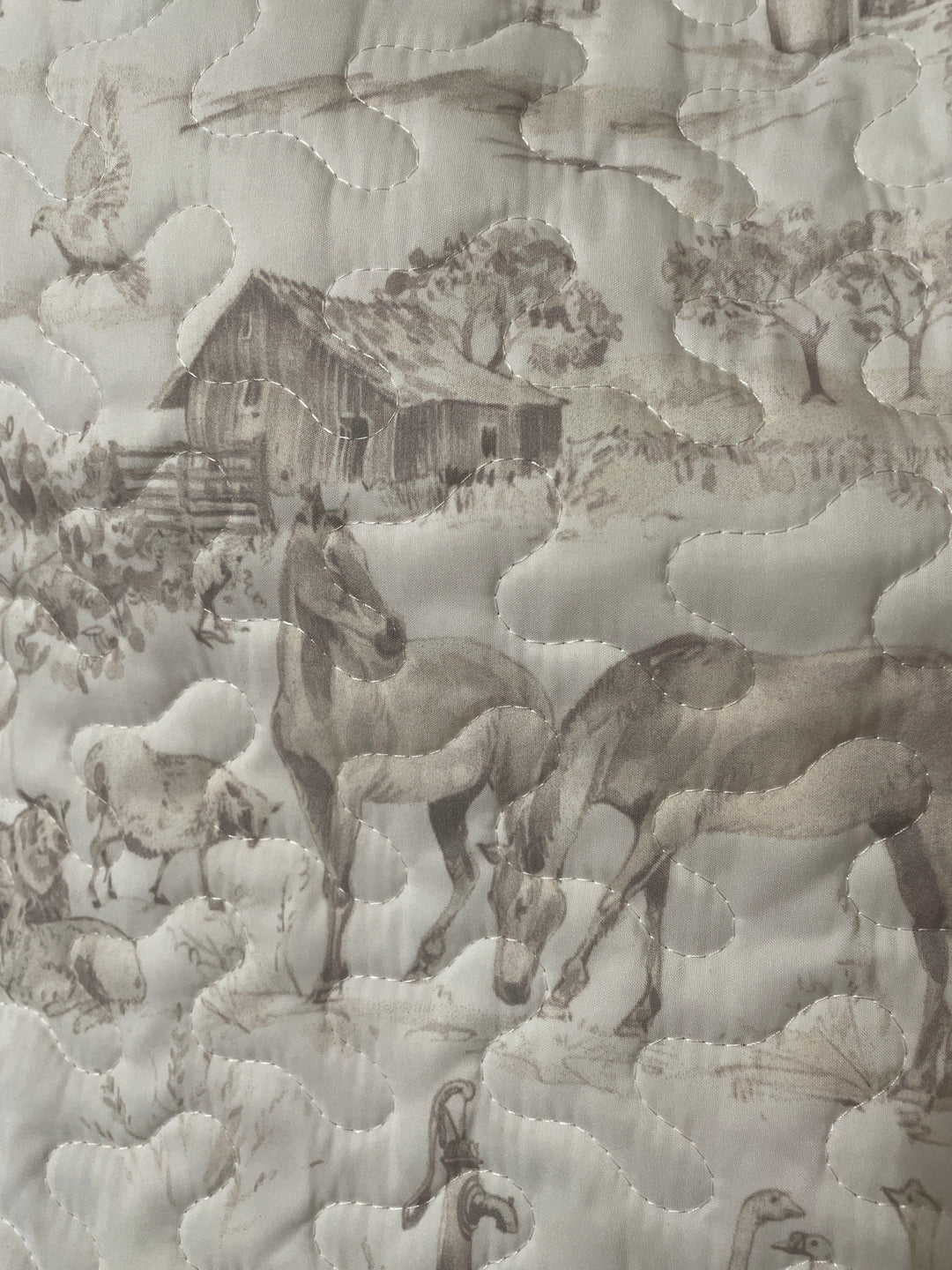 Aledo Toile Linen Quilted Garment Bag-Garment Bags-Ida Mae Home-Whiskey Ray's Boutique, Women's Western Wear Boutique in Waxahachie, TX