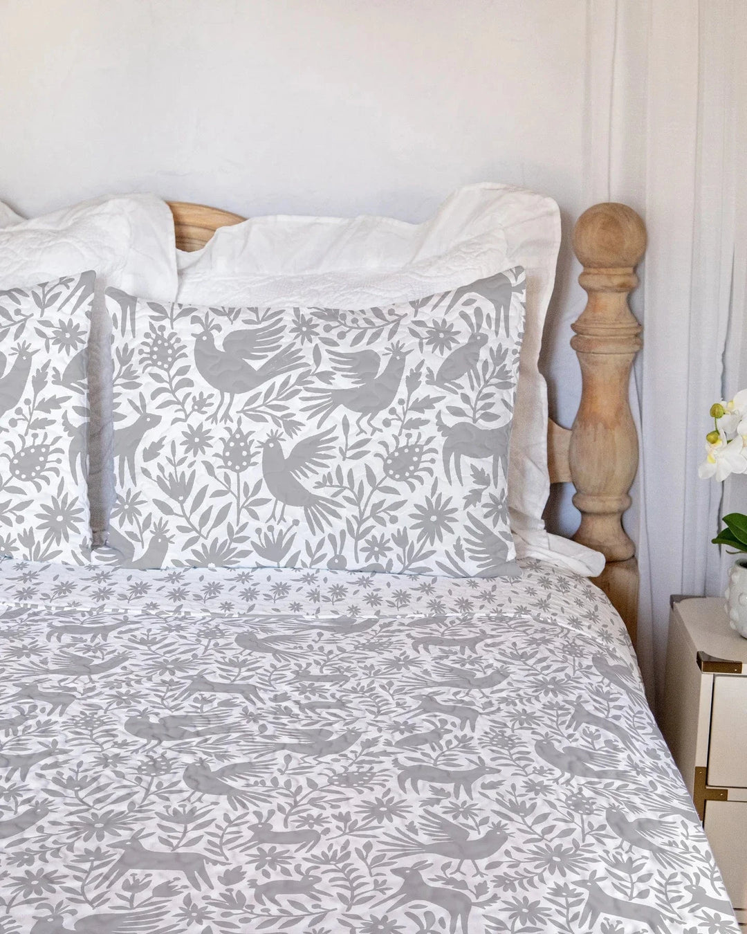 Piper Otomi Light Grey Standard Sham-Pillows-Ida Mae Home-Whiskey Ray's Boutique, Women's Western Wear Boutique in Waxahachie, TX