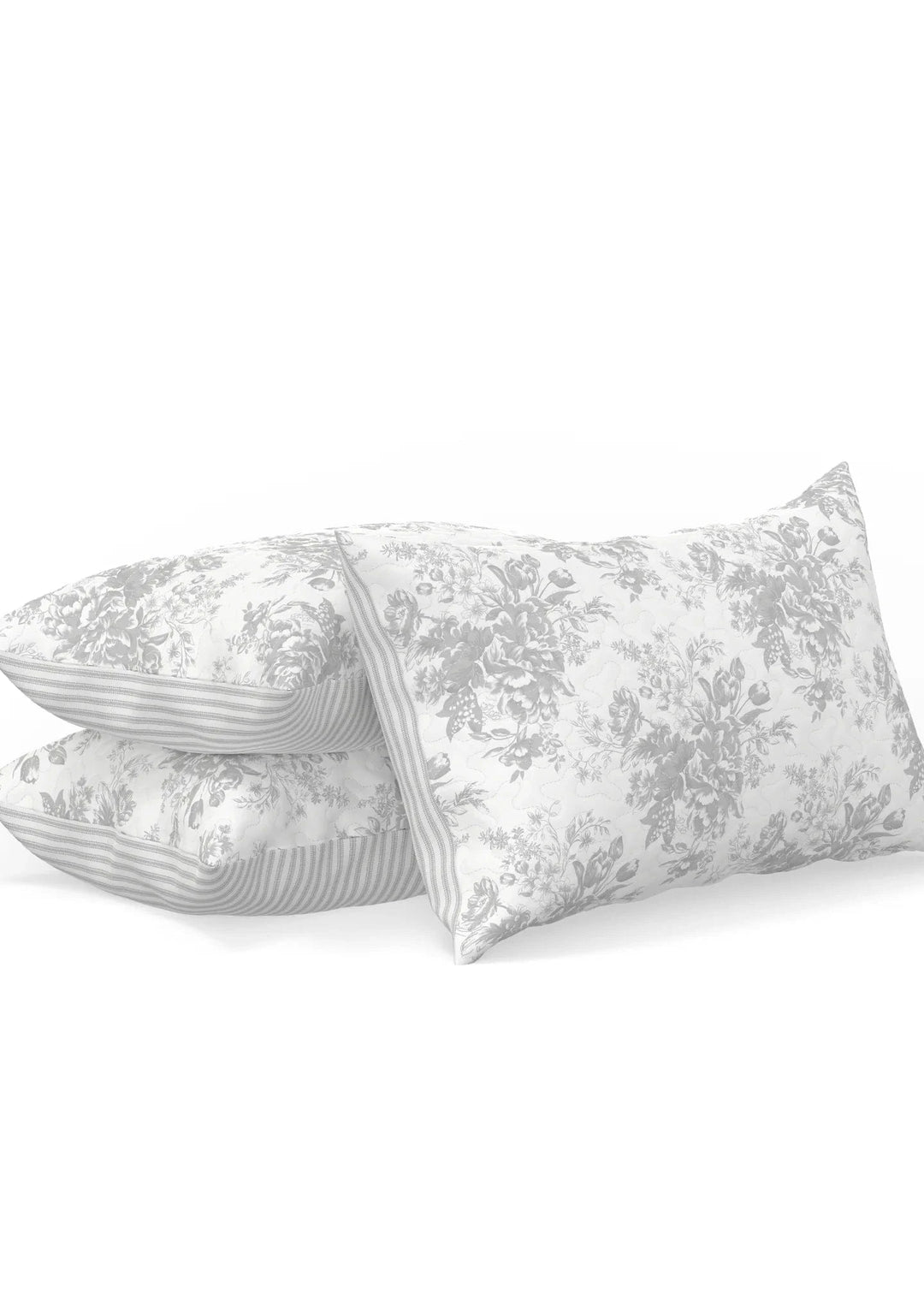 Rose Toile in Grey Euro Sham-Pillows-Ida Mae Home-Whiskey Ray's Boutique, Women's Western Wear Boutique in Waxahachie, TX