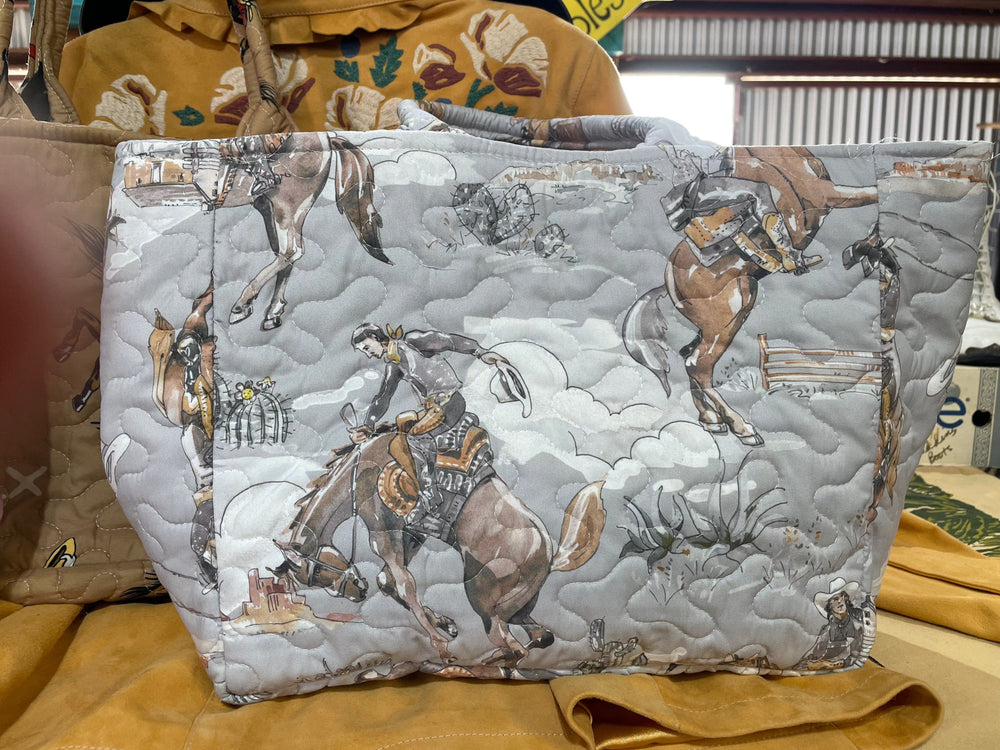 Birdie Neutral Quilted Small Tote-Tote Bags-Ida Mae Home-Whiskey Ray's Boutique, Women's Western Wear Boutique in Waxahachie, TX