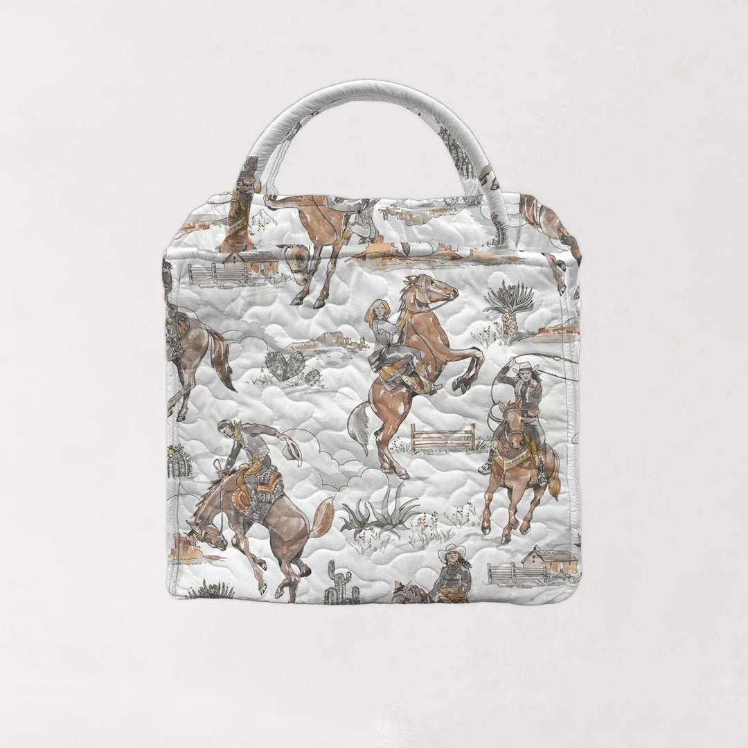 Birdie Neutral Quilted Small Tote-Tote Bags-Ida Mae Home-Whiskey Ray's Boutique, Women's Western Wear Boutique in Waxahachie, TX