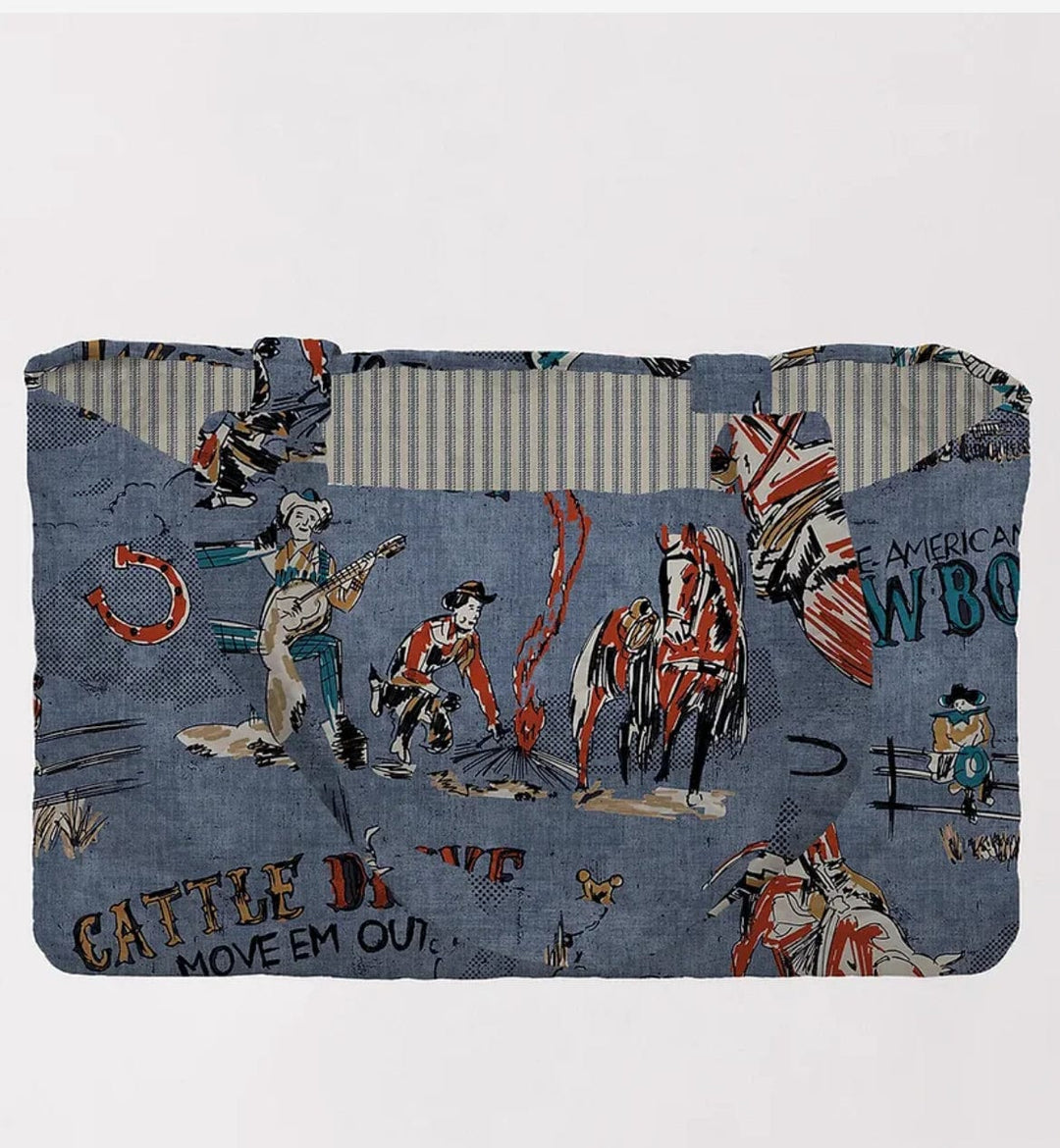 Cattle Drive Chambray Small Quilted Tote bag-Tote Bags-Ida Mae Home-Whiskey Ray's Boutique, Women's Western Wear Boutique in Waxahachie, TX