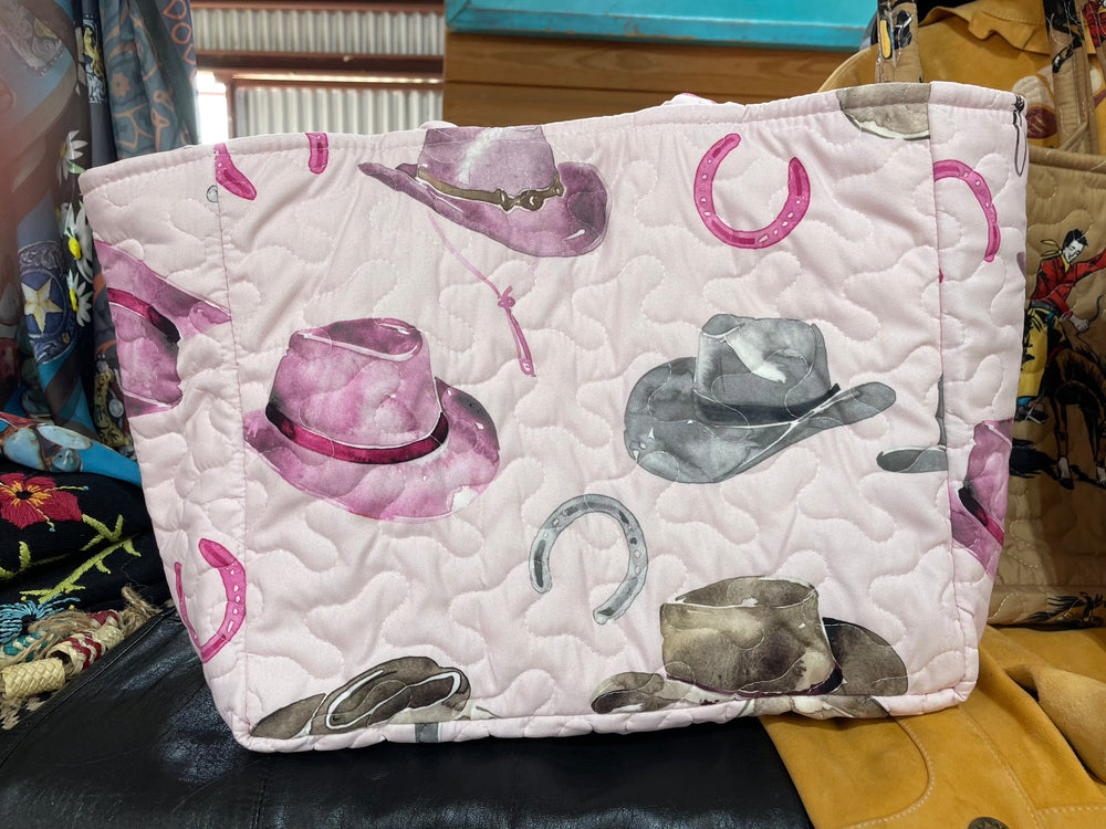 Tossed Hats Pink Small Tote-Tote Bags-Ida Mae Home-Whiskey Ray's Boutique, Women's Western Wear Boutique in Waxahachie, TX