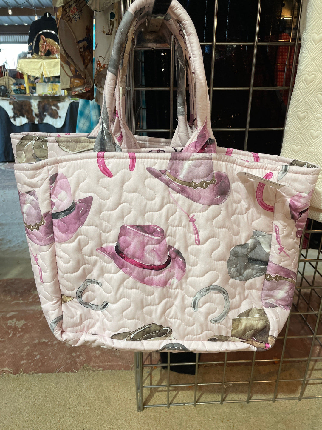 Tossed Hats Pink Small Tote-Tote Bags-Ida Mae Home-Whiskey Ray's Boutique, Women's Western Wear Boutique in Waxahachie, TX