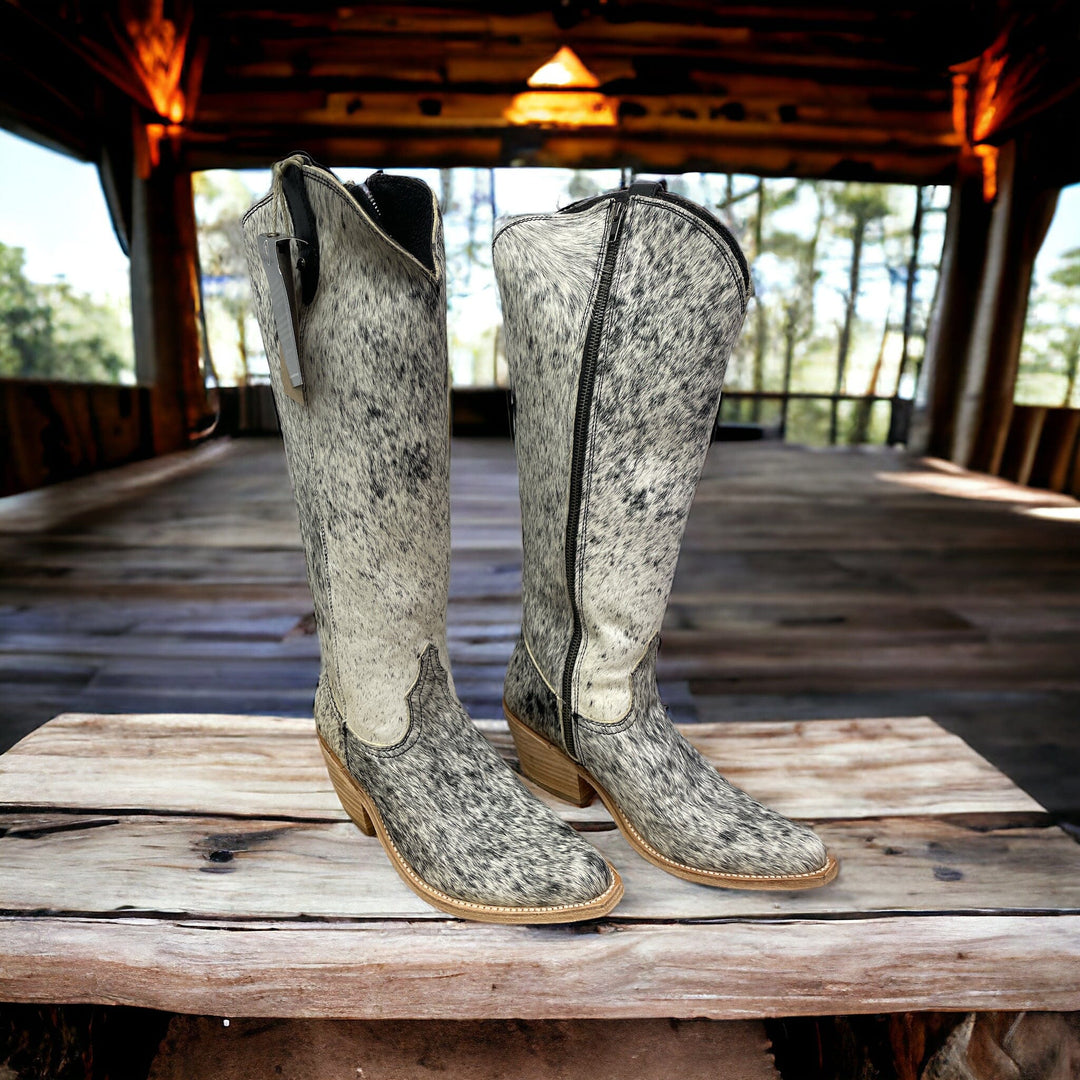 *PRCA Cowhide Liberty Black Boots-Boots-Liberty Black Boots-Whiskey Ray's Boutique, Women's Western Wear Boutique in Waxahachie, TX