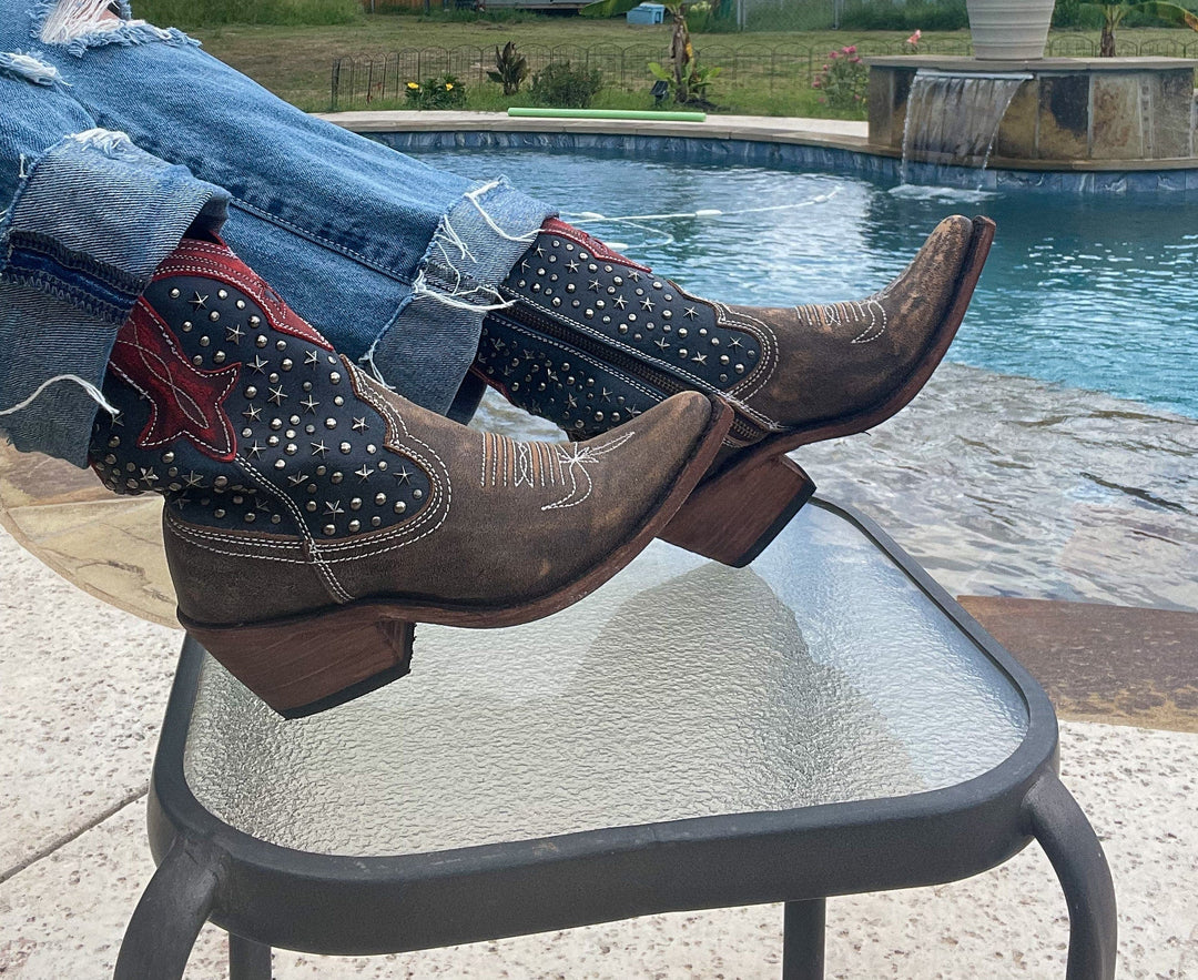 Liberty Black Jules Studded Western Boot - Snip Toe-Boots-Liberty Black Boots-Whiskey Ray's Boutique, Women's Western Wear Boutique in Waxahachie, TX
