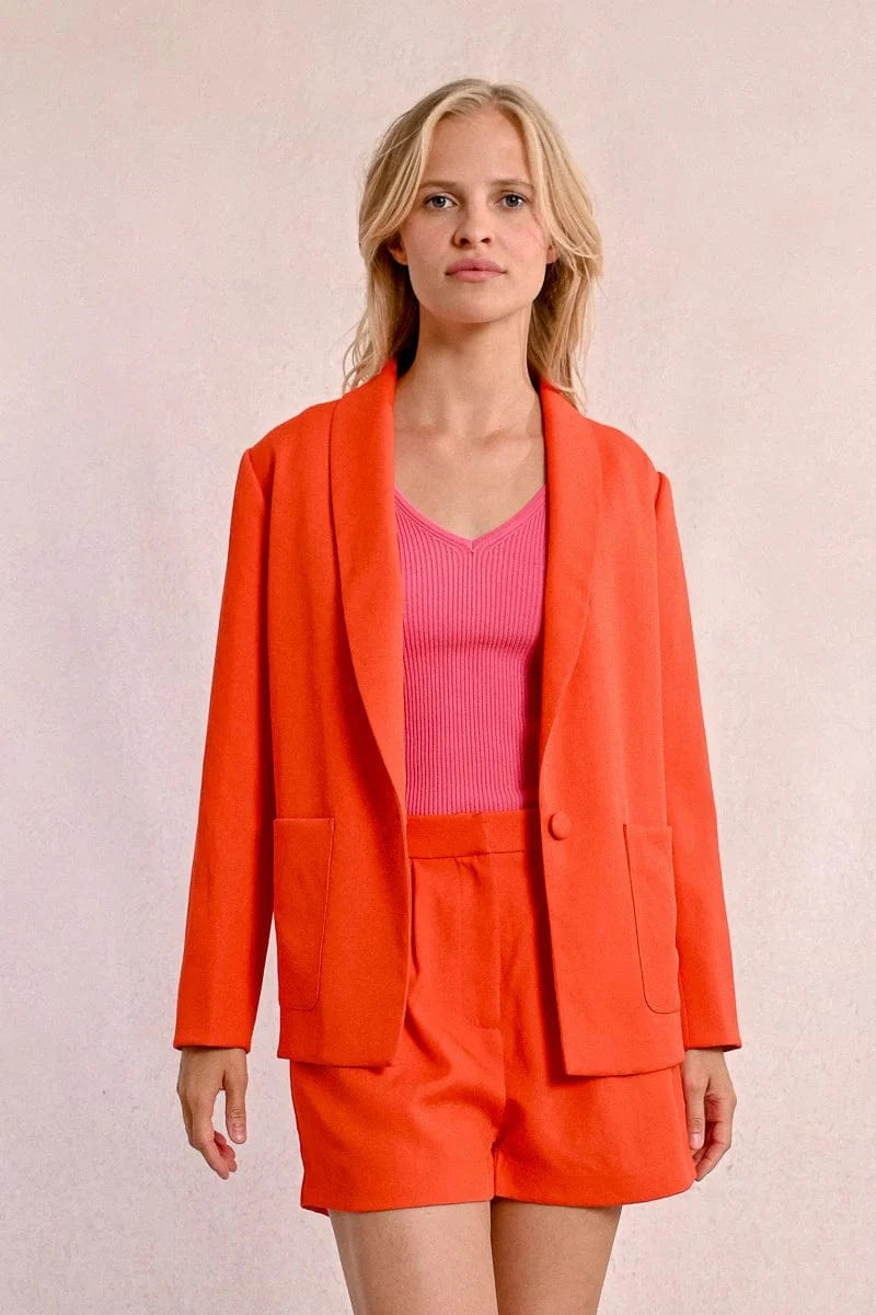 Women's Straight Blazer with Patch Pockets-Coats & Jackets-Molly Bracken-Whiskey Ray's Boutique, Women's Western Wear Boutique in Waxahachie, TX