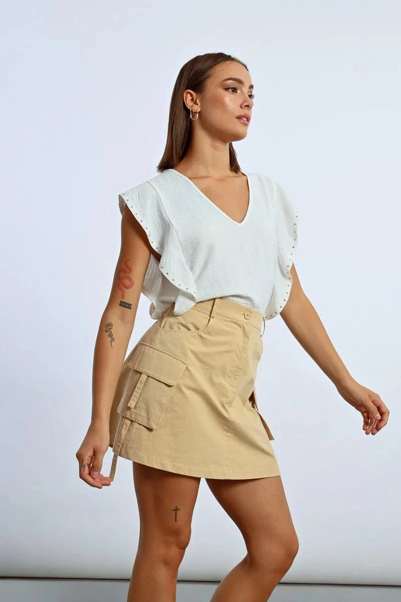 Women's Straight Mini Skirt With Cargo Pockets-Skirts-Molly Bracken-Whiskey Ray's Boutique, Women's Western Wear Boutique in Waxahachie, TX