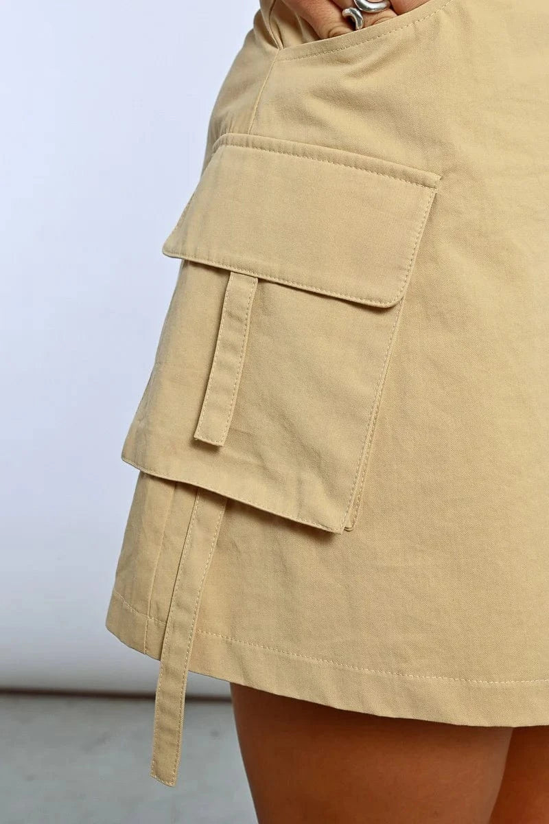 Women's Straight Mini Skirt With Cargo Pockets-Skirts-Molly Bracken-Whiskey Ray's Boutique, Women's Western Wear Boutique in Waxahachie, TX