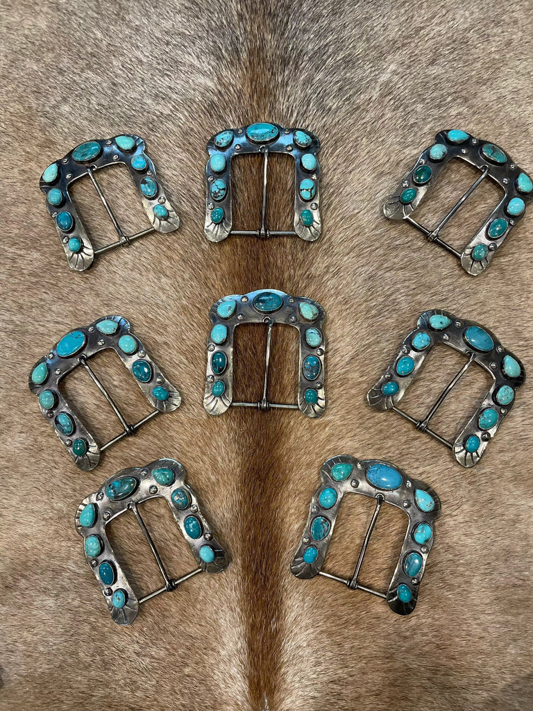 Paige Wallace belt with buckle 3 Stone Turquoise Belt Buckle from Paige Wallace – High Call  main image 4