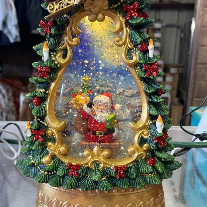 Santa in Chimney Lighted Water Tree-Seasonal-Raz Imports-Whiskey Ray's Boutique, Women's Western Wear Boutique in Waxahachie, TX