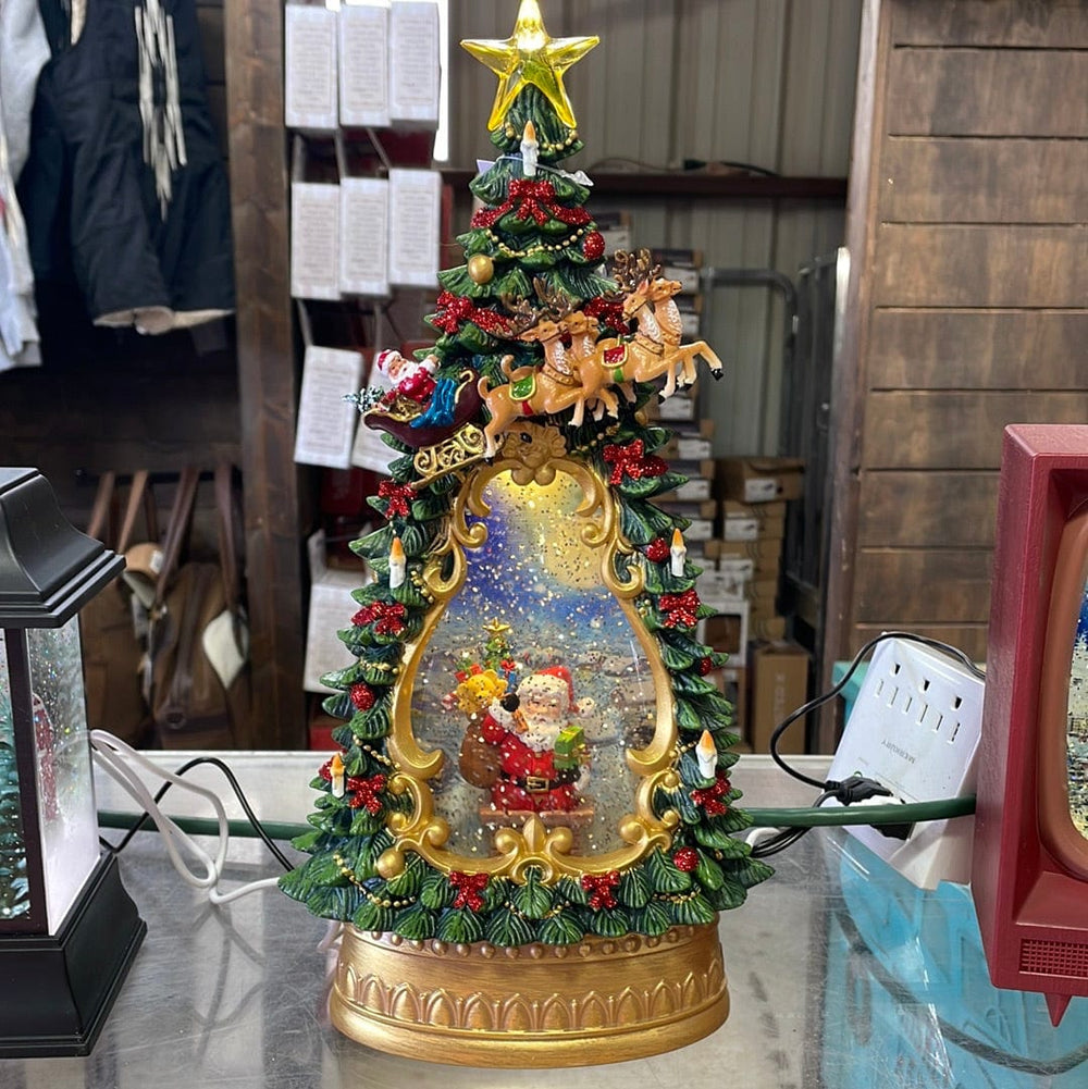 Santa in Chimney Lighted Water Tree-Seasonal-Raz Imports-Whiskey Ray's Boutique, Women's Western Wear Boutique in Waxahachie, TX