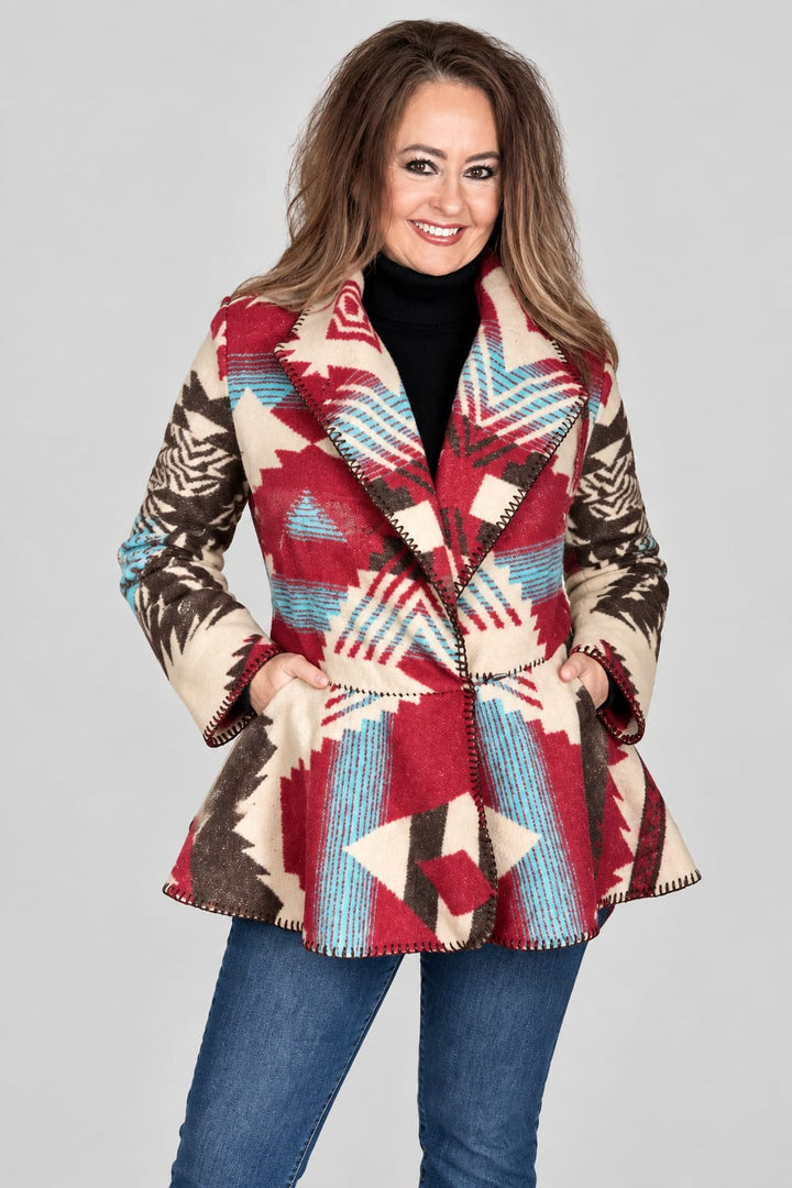 Phoenix Flounce Jacket-Western Jackets-Rhonda Stark Designs-Whiskey Ray's Boutique, Women's Western Wear Boutique in Waxahachie, TX