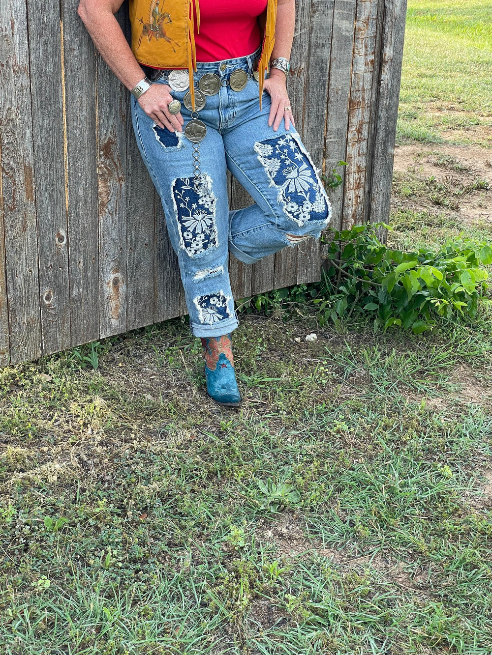 Rock & Roll Embroidered Straight Cropped Jeans-Jeans-Rock & Roll Denim-Whiskey Ray's Boutique, Women's Western Wear Boutique in Waxahachie, TX