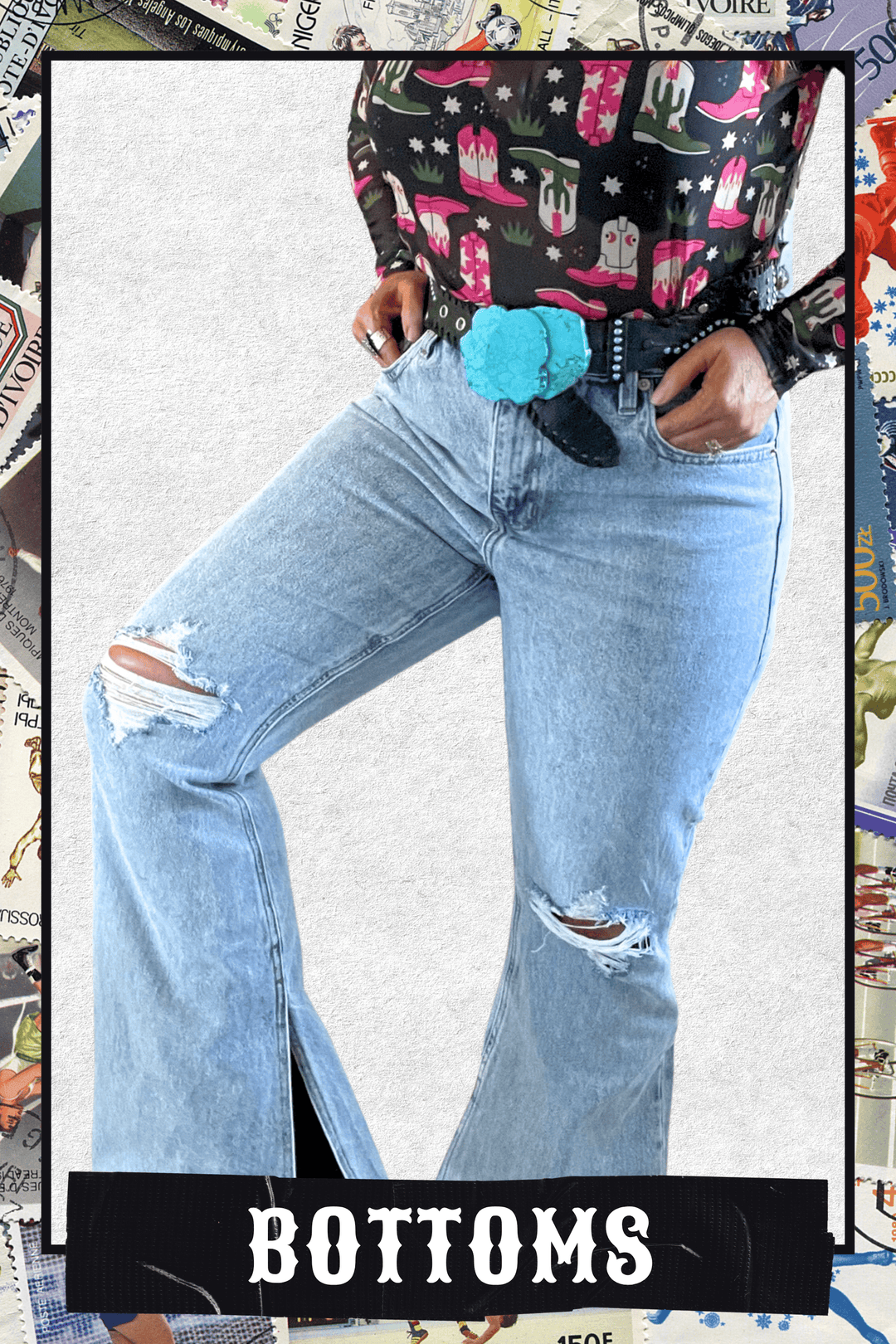 Rock & Roll Cowgirl Dark Wash Stripe Trouser-Jeans-Rock & Roll Denim-Whiskey Ray's Boutique, Women's Western Wear Boutique in Waxahachie, TX