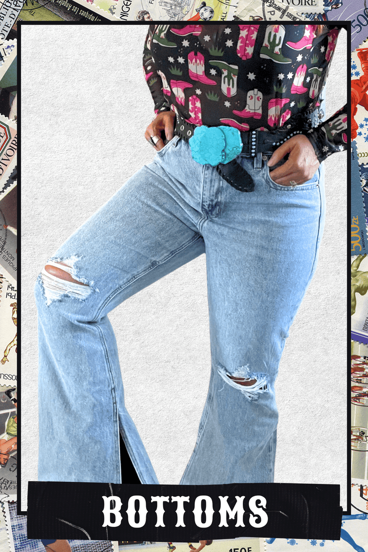 Rock & Roll Cowgirl Dark Wash Stripe Trouser-Jeans-Rock & Roll Denim-Whiskey Ray's Boutique, Women's Western Wear Boutique in Waxahachie, TX