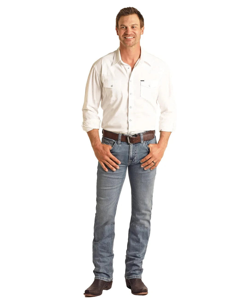 Rock & Roll Denim Men's Revolver Slim Straight-Men’s Jeans-Rock & Roll Denim-Whiskey Ray's Boutique, Women's Western Wear Boutique in Waxahachie, TX